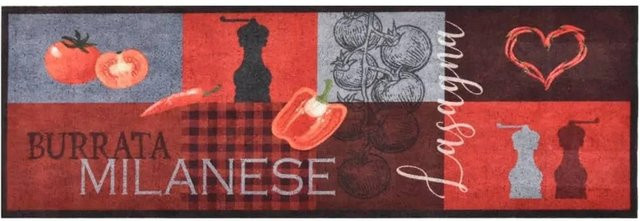 vidaXL Küchenteppich mit Tomaten-Aufdruck, waschbar und rutschfest, B/T: 60 x 300 cm - Bild 1