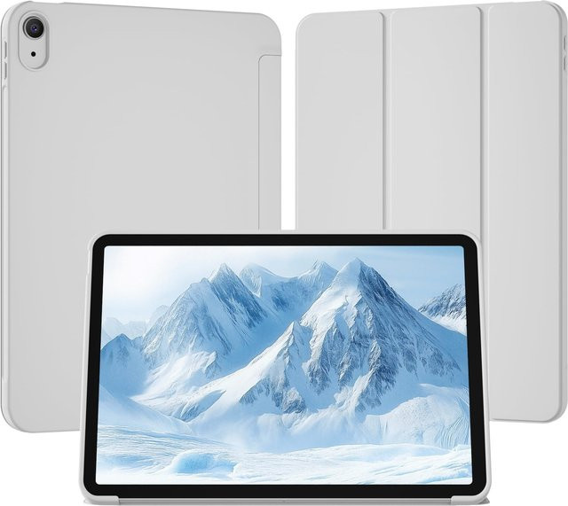 Silikon Schutzhülle mit Faltständer und Smart Cover für iPad 11. Generation und 10. Generation 10,9 Zoll in Weiß - Bild 1