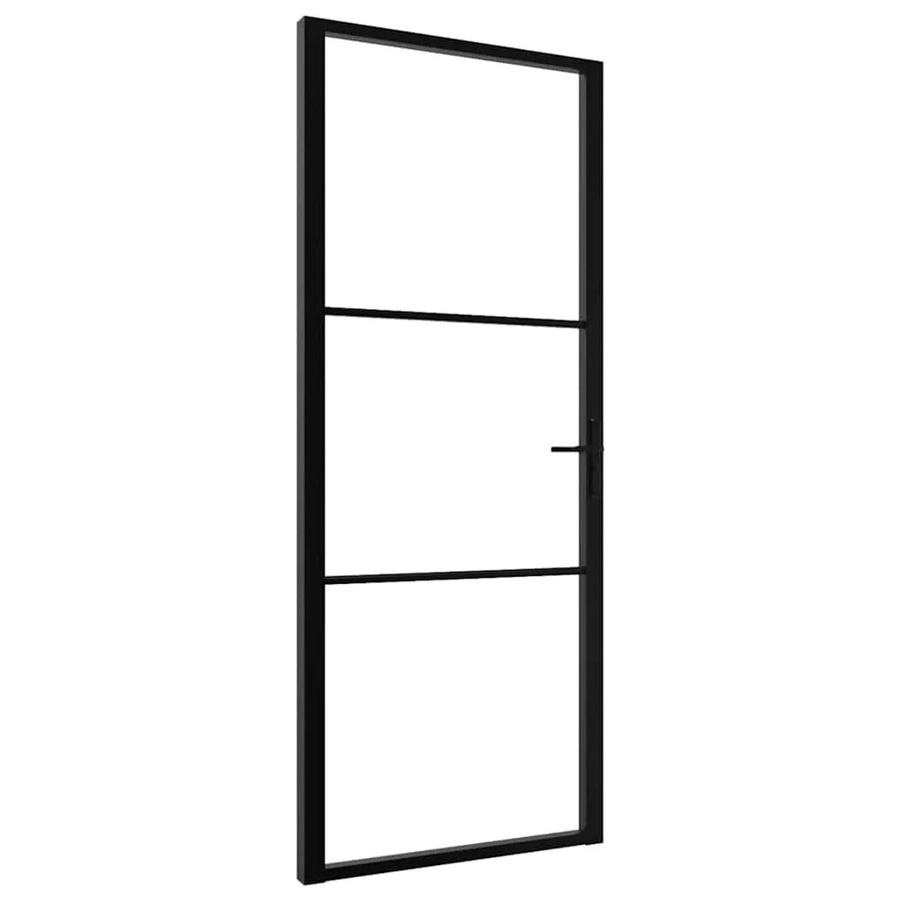 vidaXL Innentür aus ESG-Glas und Aluminium in Schwarz, modern, B/H: 83 x 201,5 cm - Bild 2