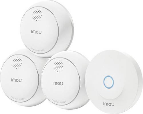 IMOU ZSM1Kit-EU-3-M Rauchwarnmelder-Set mit Zentrale und App-Steuerung, Weiß, Durchmesser: 8,6 cm, Höhe: 3,45 cm - Bild 1
