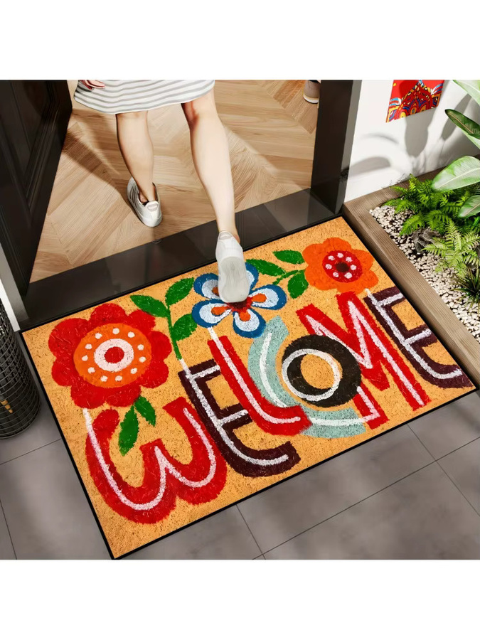 VIKAMA Rutschfeste Fußmatte mit Blumenmuster in Multicolour für Eingangsbereich und Schlafzimmer - Bild 5