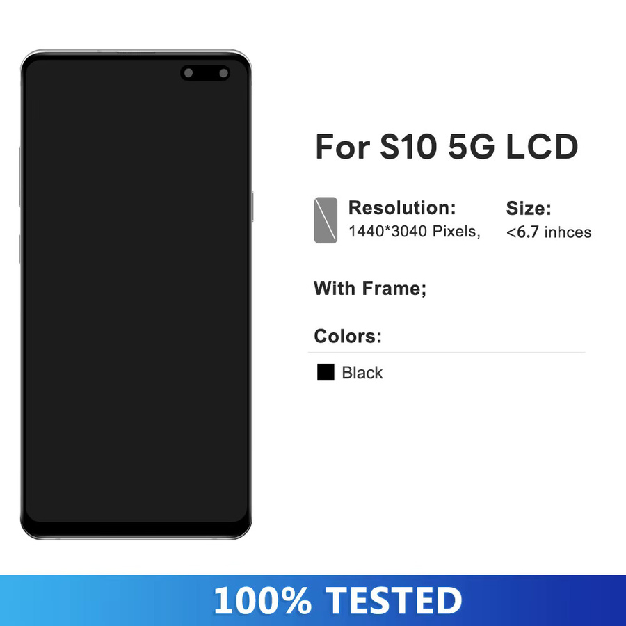 Samsung S10 5G LCD Display Touchscreen Digitizer Montage in Schwarz für G977B G977U G977N - Bild 2