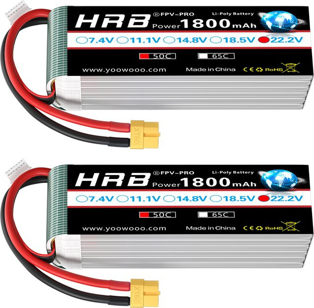 HRB Lipo Batterie, 1/2 Pack, 6S 22,2 V 1800 mah 50C - Bild 1