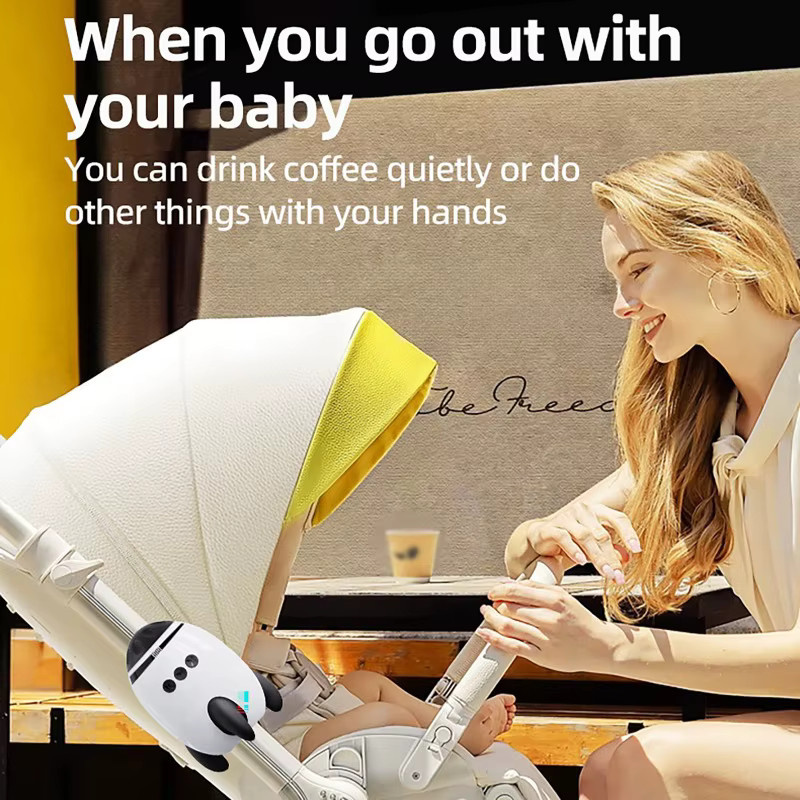 Luxuglow Tragbares Baby-Beruhigungsgerät in Weiß mit Bluetooth, weißem Rauschen und Vibrationsfunktion - Bild 2