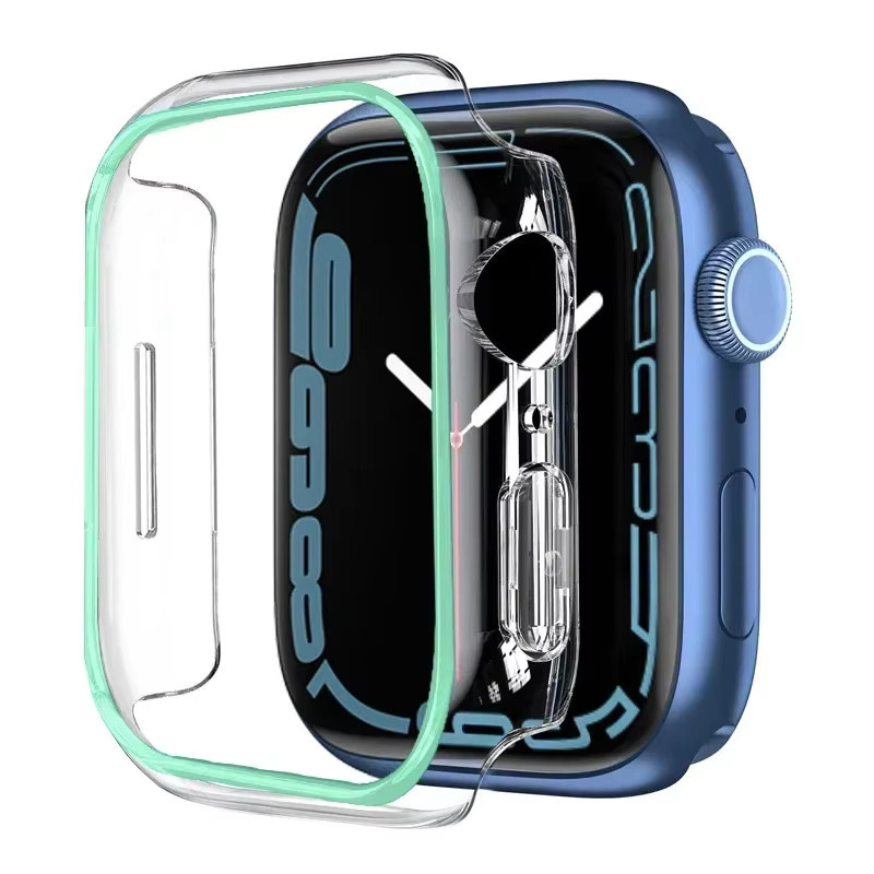 OAKCHARM Leuchtende Schutzhülle für Apple Watch Case in Blau, Stoßstangenrahmen aus hartem PC für iWatch 8 7 6 5 SE und Ultra - Bild 3