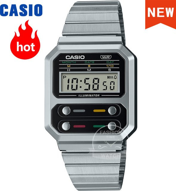 Casio Armbanduhr, Digitaluhr, Edelstahl, Schwarz, Herren - Bild 1