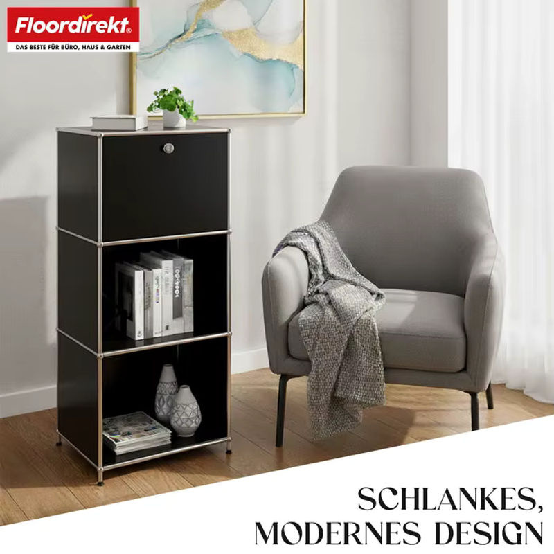 FLOORDIREKT Metallregal Concept Epure MK-107, 4-stöckiges Aufbewahrungsregal in Grau, B/T/H: 50 x 40 x 121 cm - Bild 5