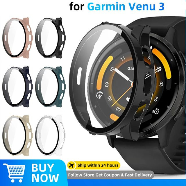 Garmin Uhrenzubehör, Glas + Hülle für Garmin Venu 3, Schwarz, transparent - Bild 1
