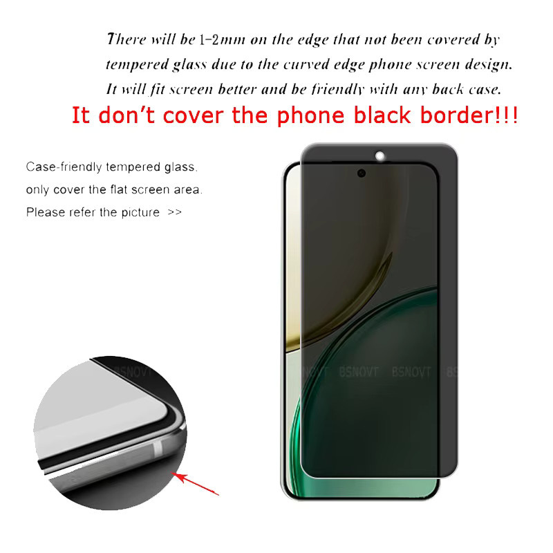 Honor Magic 8 Lite Privacy Displayschutzfolie aus Glas mit 9H Härtegrad und Anti-Spy-Funktion - Bild 2