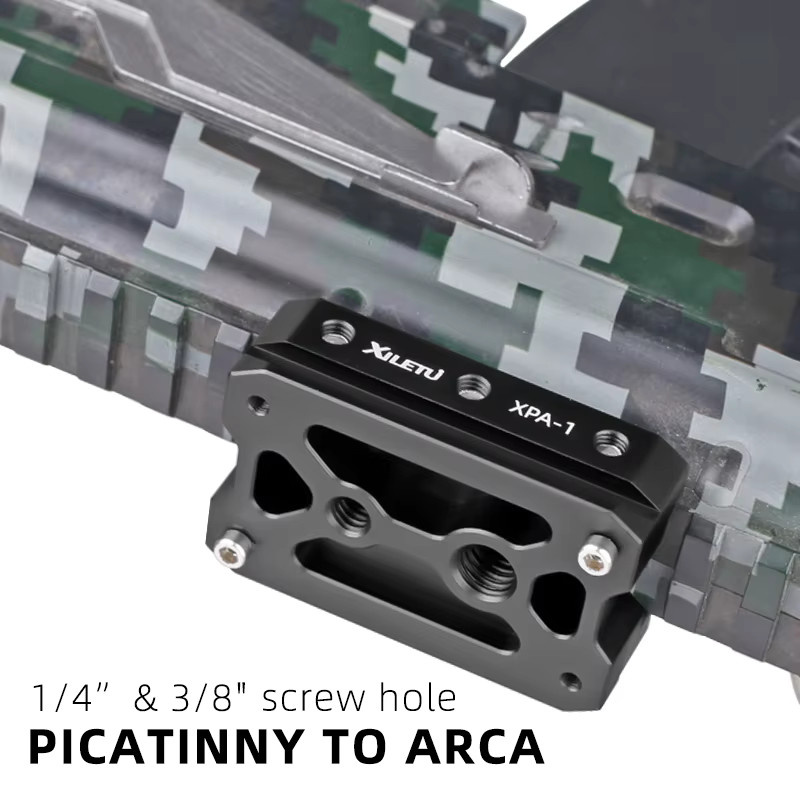 XILETU Picatinny zu Arca Swiss Quick Release Plate Adapter für Jagdstative in Schwarz - Bild 2