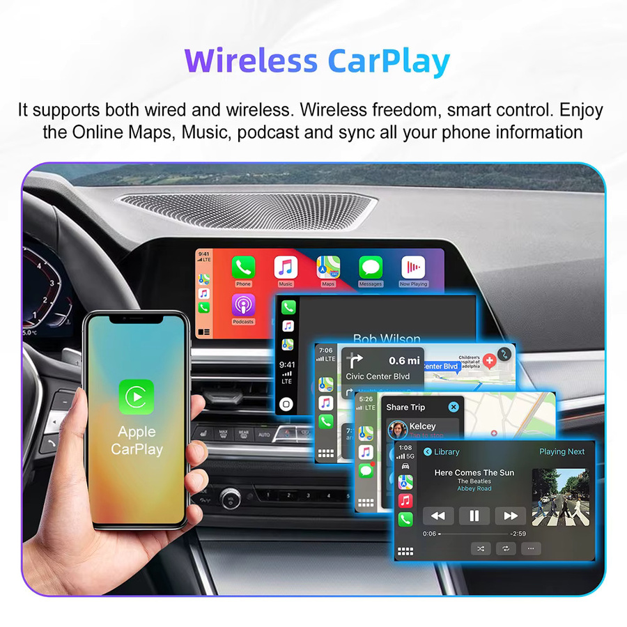 ANYFAR Kabelloses CarPlay und Android Auto Interface für BMW EVO MGU ID5 6 7 System, Schwarz - Bild 2