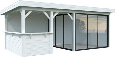 PALMAKO Pavillon Lenna aus Holz in Weiss mit Pultdach, B/T/H: 628 x 340 x 245 cm - Bild 1