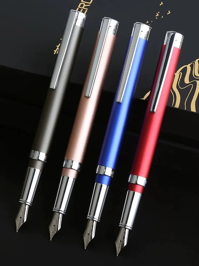 Hero 8203 Premium-Füllfederhalter mit Edelstahl-Iridium-Feder in Mehrfarben mit Gold-Akzenten, Schreibstärke 0,5 mm - Bild 2
