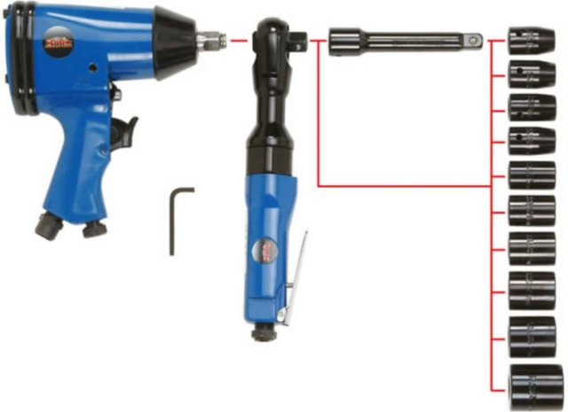 Mauk Druckluft Geräteset 36-teilig in Blau - Bild 1