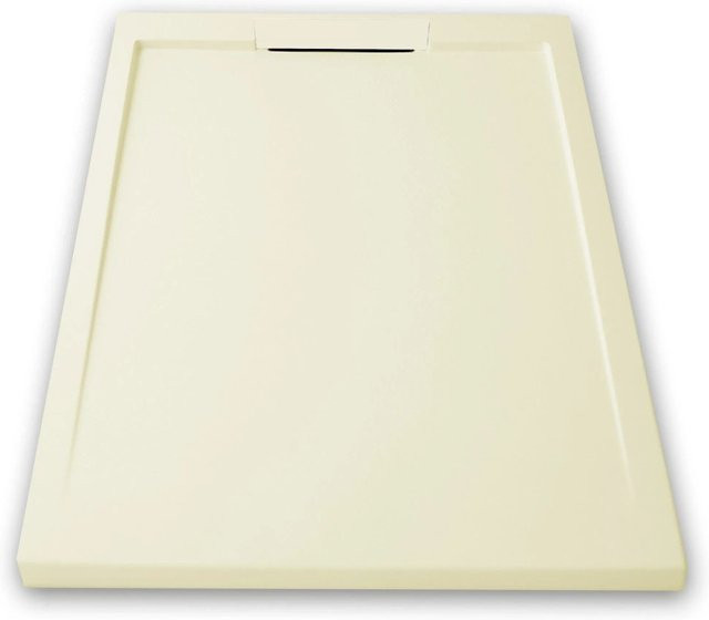 Mirlo Duschwanne Extra Flach Lux aus Mineralguss, rechteckig, Beige, B: 140 cm, T: 80 cm - Bild 1