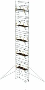 Munk Günzburger Steigtechnik Aluminium Klappgerüst SG in Silber mit Ausleger und Plattformhöhe 9,89 m, B/T: 0,75 x 1,80 m - Bild 1