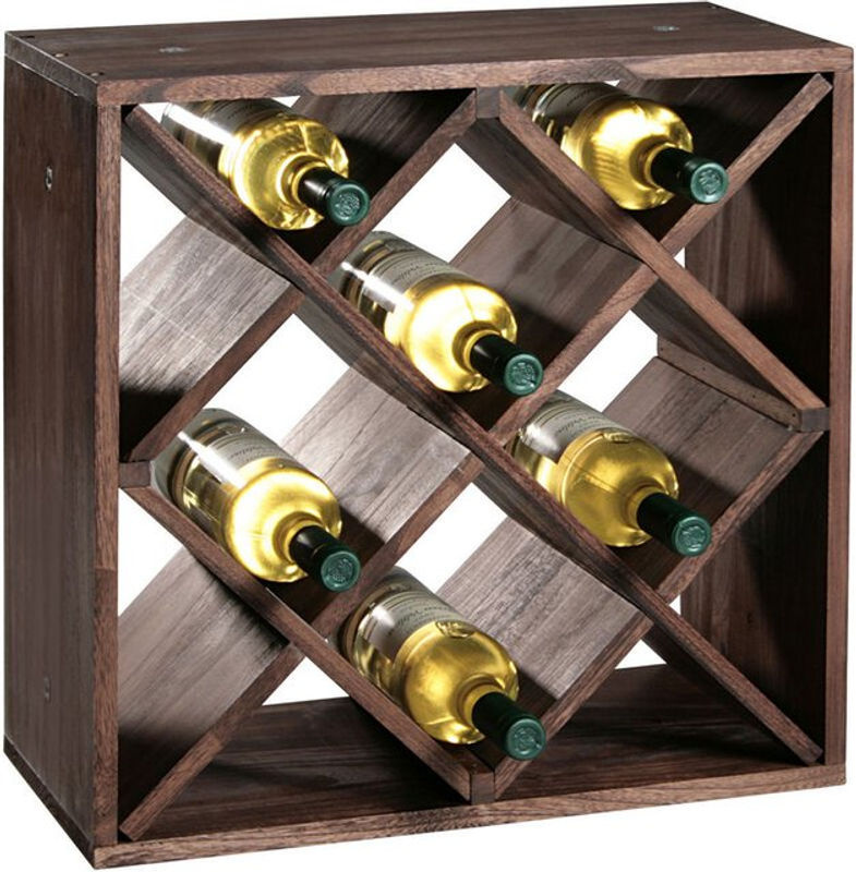 Kesper Weinregal aus Kiefernholz stapelbar, Farbe Beige/Braun, B/H: 25 x 50 cm - Bild 2