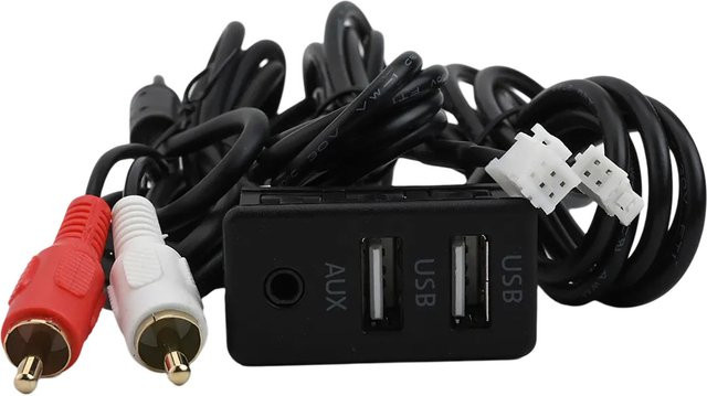 Auto Dash Mount USB und AUX Adapter Panel Interface Verlängerung mit 145 cm Kabel in Schwarz für Android Navigation und RCA Audio Eingang - Bild 1