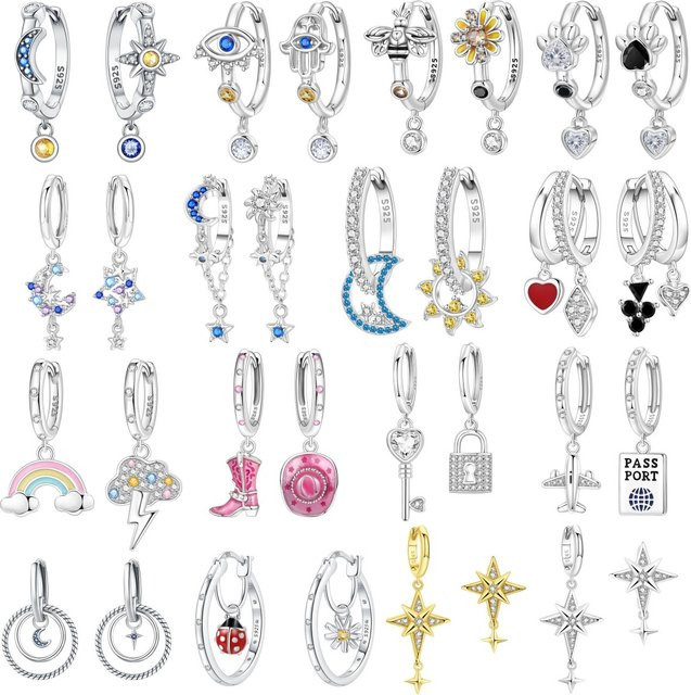 MISEFF Ohrringe, 925 Silber, asymmetrisch, Damen - Bild 1