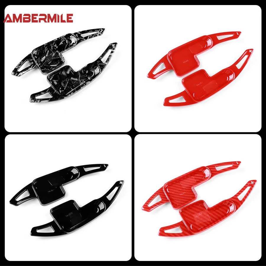AMBERMILE Lenkrad Paddle Shifter Abdeckung aus ABS für Mini Cooper S F65 F66 JCW Countryman U25 2024 2025 in Schwarz - Bild 3