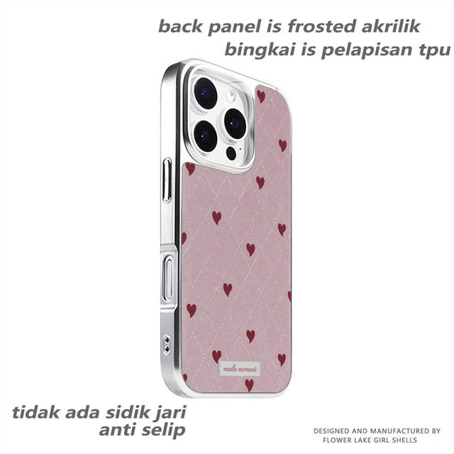 DecoPhone Handyhülle mit mattiertem Diamant-Herzmuster in Pink für iPhone 11 bis iPhone 17 Pro Max, AIR PLUS, Sturzsicher - Bild 1