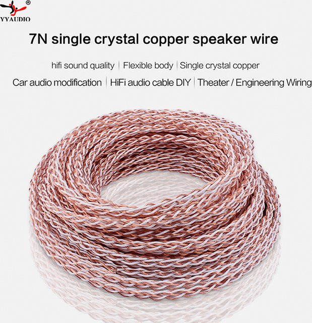 YYAUDIO HIFI 7N Einzigen Kristall Kupfer Lautsprecher Draht für Audio DIY und Auto Audio Modifikation - Bild 1