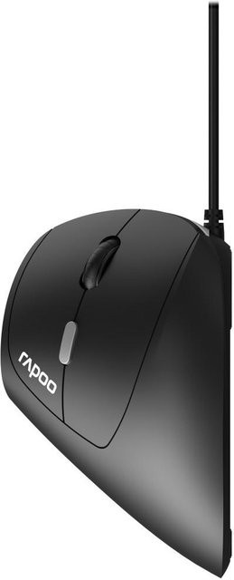 Rapoo EV200 Ergonomische Maus Kabelgebunden Schwarz mit 1600 DPI und USB-C Anschluss - Bild 2