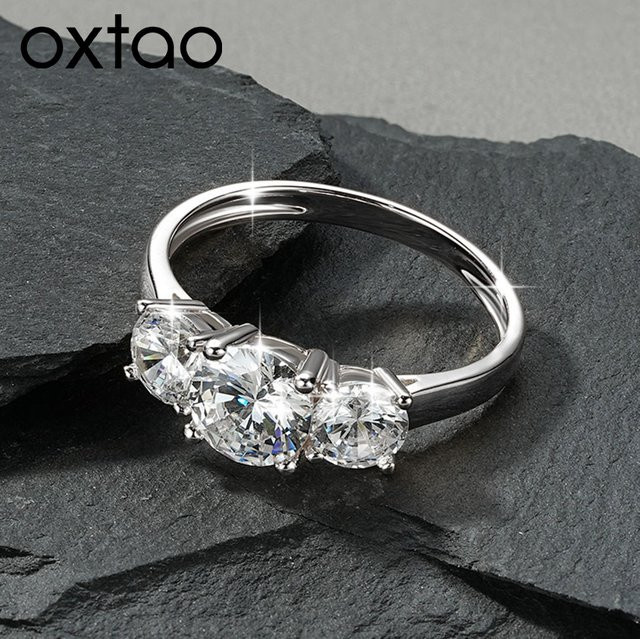 OXTAO Verlobungsring, Moissanit, Gold, Unisex - Bild 1
