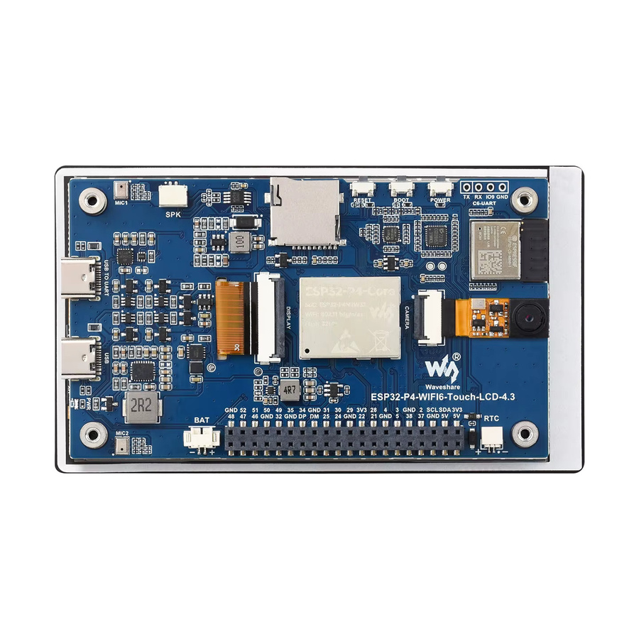 Waveshare ESP32-P4-WIFI6 Entwicklungsboard mit 4,3 Zoll Display, 480 x 800 Auflösung, 5-Punkt-Touch, integriertem Audio-Codec-Chip, Wi-Fi 6 und BLE 5 in Schwarz - Bild 2