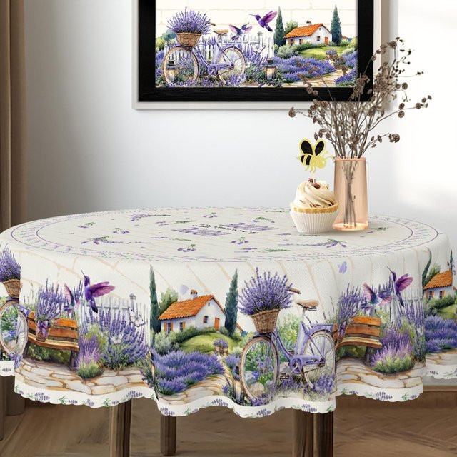 Wasserdichte rechteckige Tischdecke von JINGYUE Pet mit Blumen- und USA-Flaggen-Design in Rot, Blau und Grau, B/T: 140 x 180 cm - Bild 1