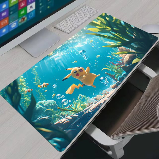 Bandai Pikachu Anime Gaming-Mauspad in Multicolour, rutschfeste Schreibtischunterlage für Computer und Laptop - Bild 1