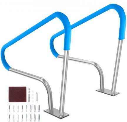 VEVOR Pool-Handlauf Set aus Edelstahl mit Grundplatte und Griffabdeckung für Innen- und Außenpools sowie Spas, 2 Stück, B/H/T: 122 x 90,5 x 10 cm - Bild 1