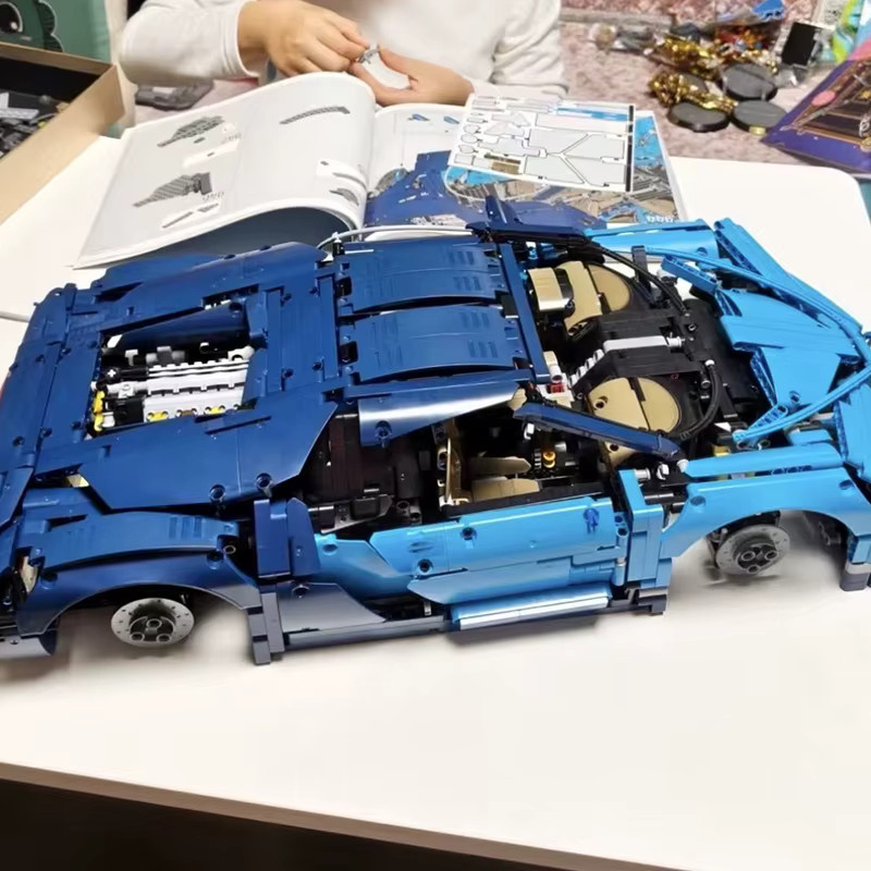 WSUEL Blaues Sportrennwagen-Bausteinset, Konstruktionsmodell, 3599 Teile, ab 14 Jahre - Bild 3