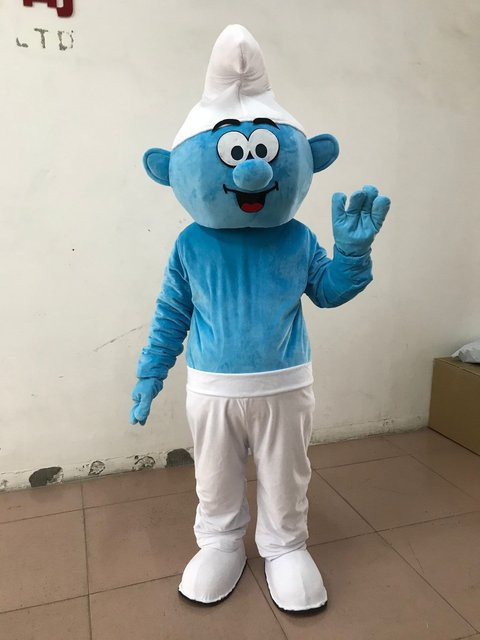 Potdemiel Fantasy Blauer Elf Maskottchenkostüm, Blau, Plüsch / Textil - Bild 1