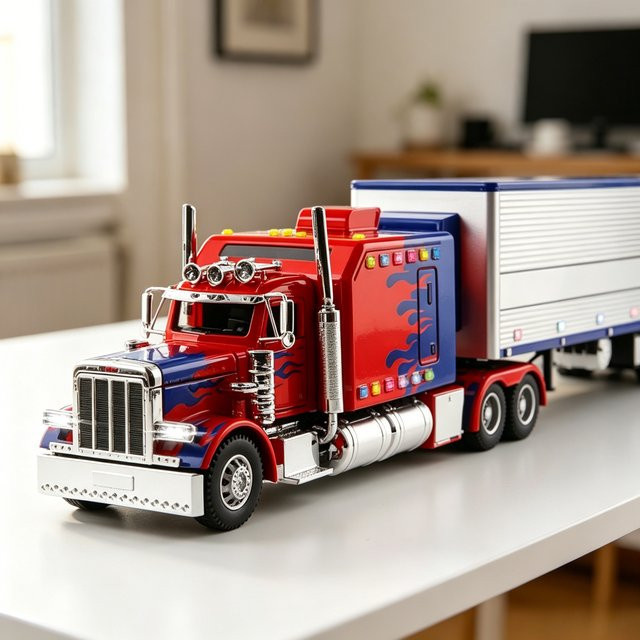 Maisto Peterbilt 389 US Container-LKW-Modell, 1:24, Metall, Weiß - Bild 1
