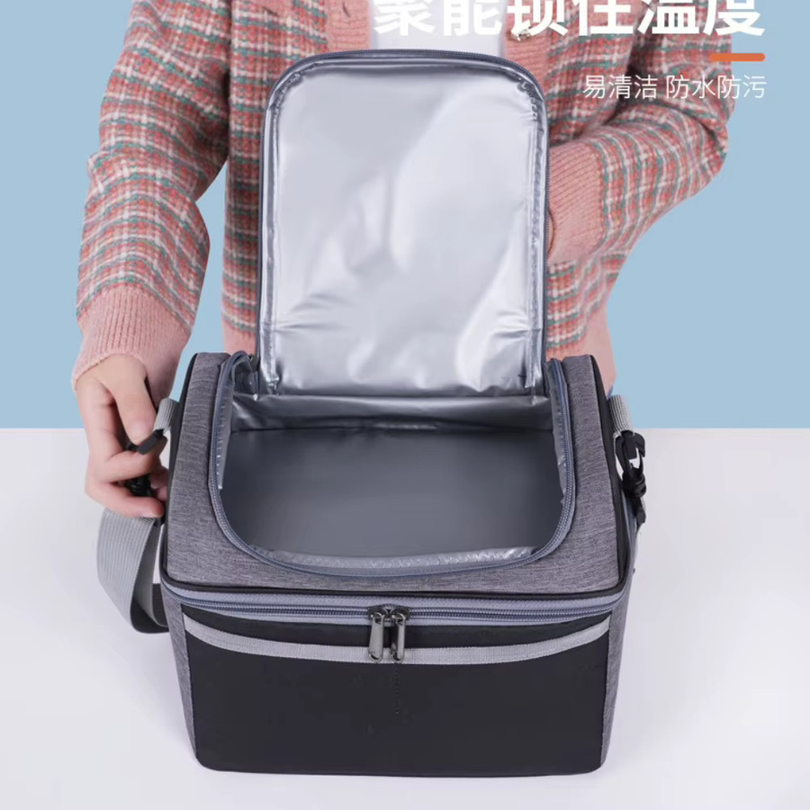 Isolierte Thermo-Lunchbox von ZDARLBO in Blau, auslaufsichere Lunchtasche für Outdoor, Arbeit und Picknick, B/H/T: 24,0 x 27,5 x 0 cm - Bild 5