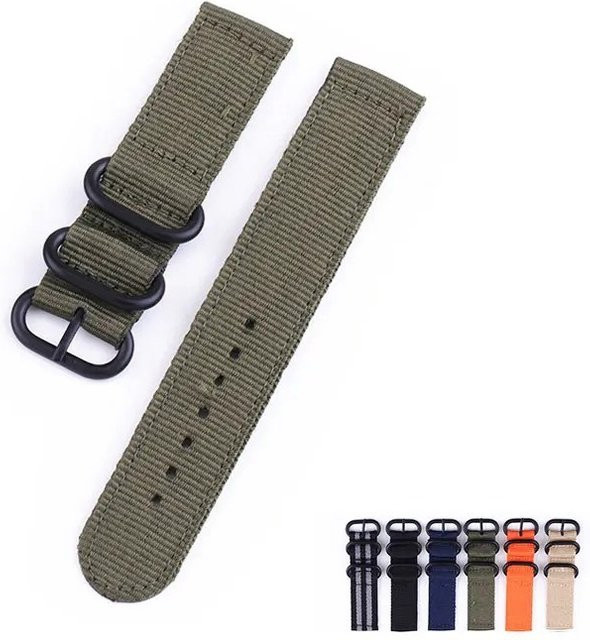 Aotelayer Uhrenarmband Nylon, Schwarz, Unisex - Bild 1