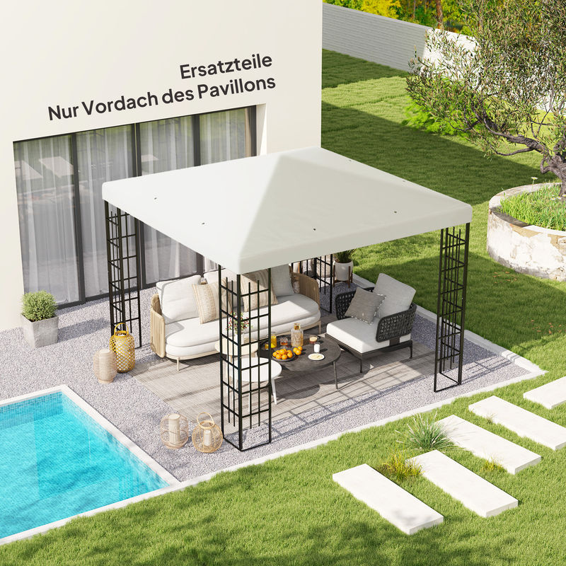 Outsunny Pavillondach aus Polyester in Hellgrau mit UPF 50+ Schutz, B/H/L: 298 x 1 x 298 cm - Bild 2