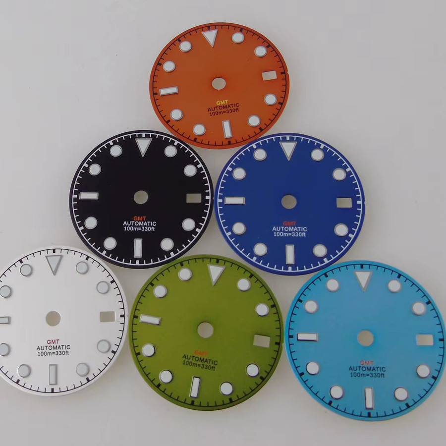 Tandorio Uhrenzifferblatt GMT, 29 mm, Schneeflocken-Zeiger, Uhrenzubehör - Bild 2
