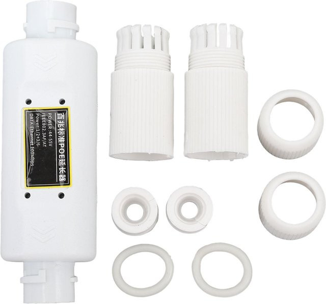 Neoglint PoE Combiner Splitter Adapter IEEE802.3af/at Standard, 10/100Mbps Ethernet LAN Verlängerung mit RJ45, Weiß - Bild 1
