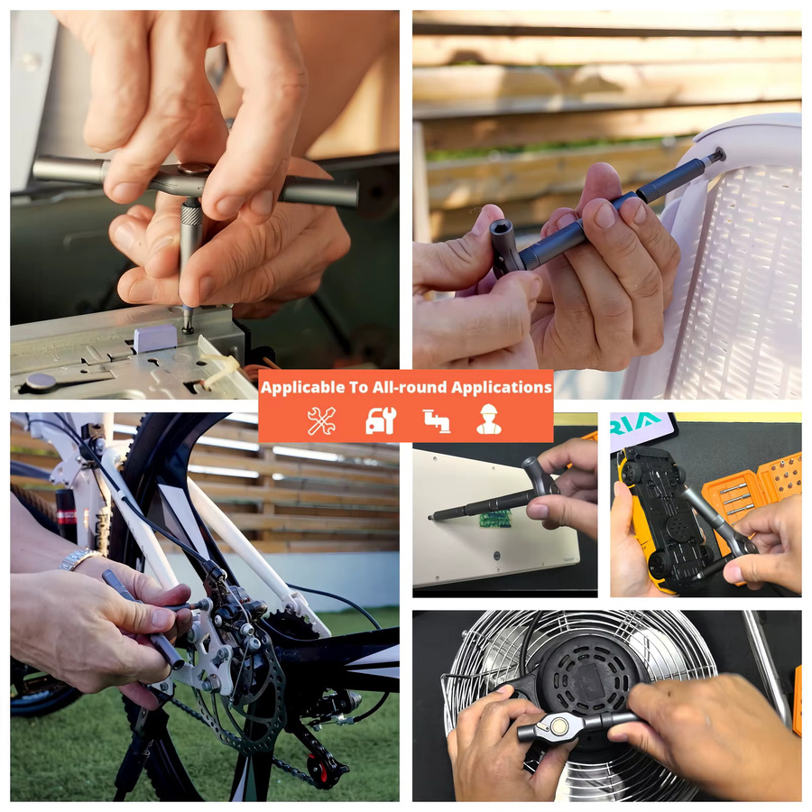 ORIA 42-in-1 Magnetischer Ratschenschraubendreher-Satz mit Multi-Bit-Set in Grau - Bild 4