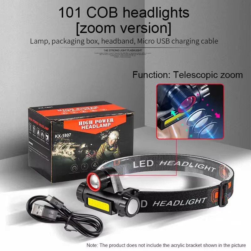ESMARTER LED Suchscheinwerfer mit USB-Aufladung in Schwarz - Bild 4
