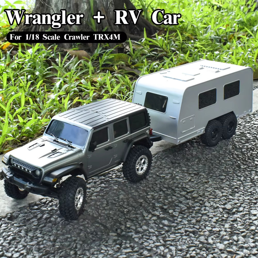 AUSTAR Travel Camper Trailer Simulation RV Fahrzeug, 1:18, Grün - Bild 2