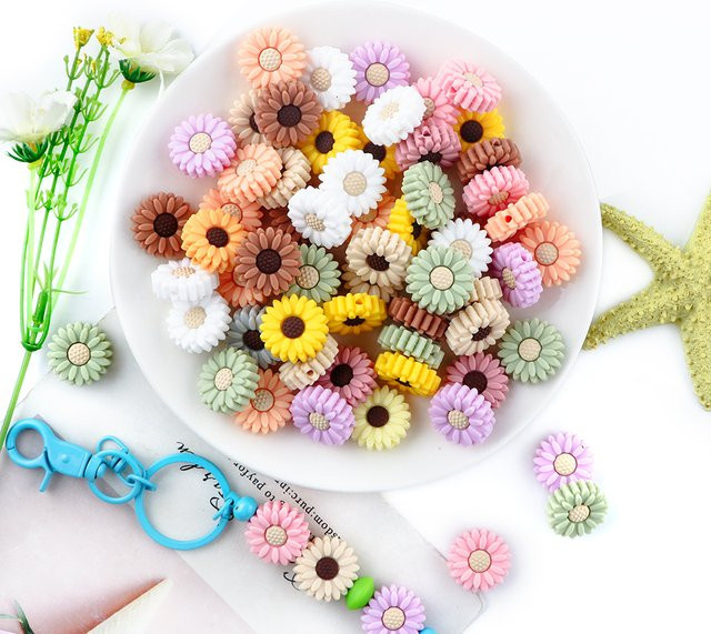 Kovict Silikon Perlen, Gänseblümchen, Sonnenblume, Unisex - Bild 1