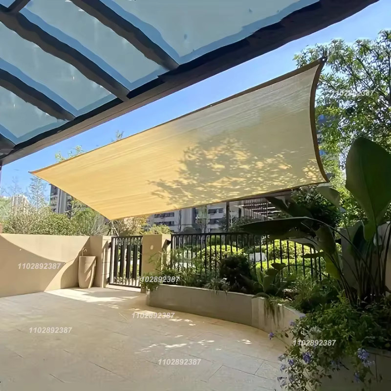 GFDYML Sonnenschutznetz aus HDPE in Beige mit UV-Schutz für Garten, Pergola und Schwimmbad - Bild 4
