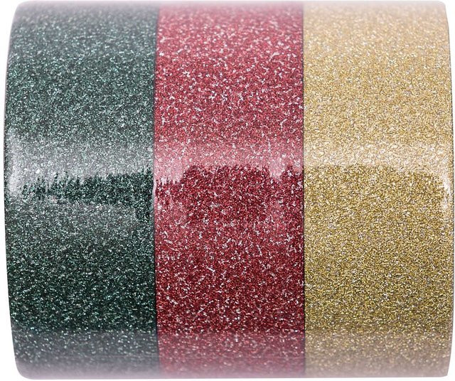 Rico Design Paper Poetry Glitter Washi Tape Set in Rot/Grün mit 1,5 cm Breite und 5 m Länge - Bild 1