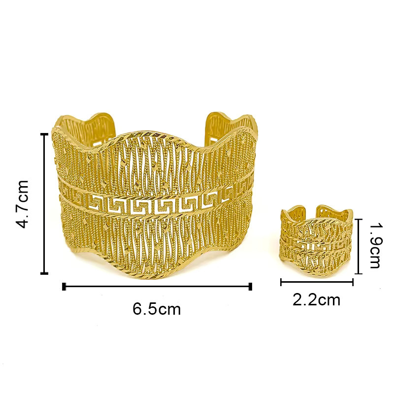 HIPUNK Schmuckset, Armband mit Ring-Set, 18 Karat vergoldet, Gold, Damen - Bild 2