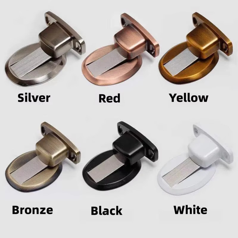 Unsichtbarer magnetischer Türhalter aus Edelstahl in Silber und Gelb für Wand- und Bodenmontage - Bild 4