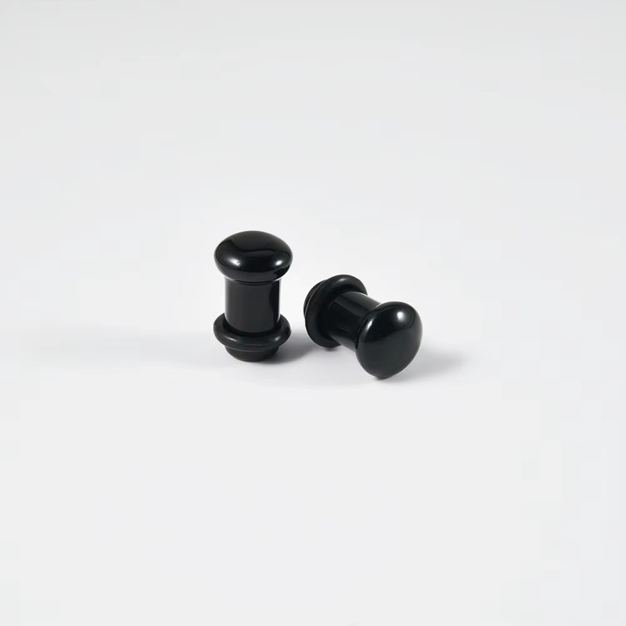 1Pai Ohrstöpsel Schwarzer Obsidian, Piercing-Schmuck, 2G-1" - Bild 3