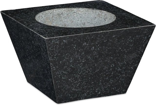 Relaxdays Mörser mit Stößel aus Granit in Schwarz, B/T/H: 19,5 x 19,5 x 12 cm - Bild 1